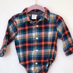 Gymboree Unisex Plaid Flanel Onesie 6-12M